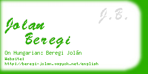 jolan beregi business card